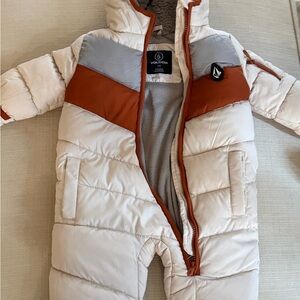 Volcom Infant Snowsuit in Cream and Rust